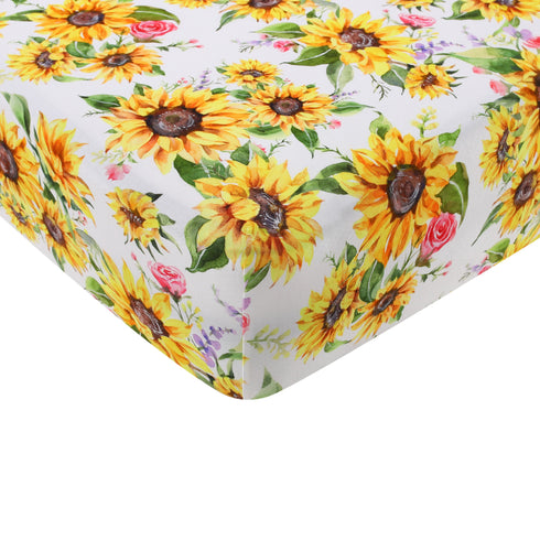 suns-and-roses-sunflowers-crib-sheet Big Dreams Little Jammie Session Sophia's Style-2