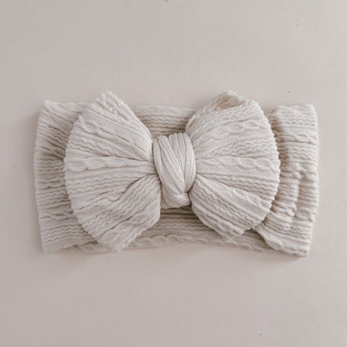 luna-luca-stretch-bow-headband-cream Luna and Luca Newborn Baby Clothes
