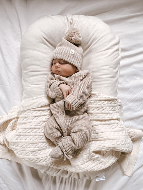 luna-luca-cable-knit-baby-blanket-white Luna and Luca Newborn Baby Clothes