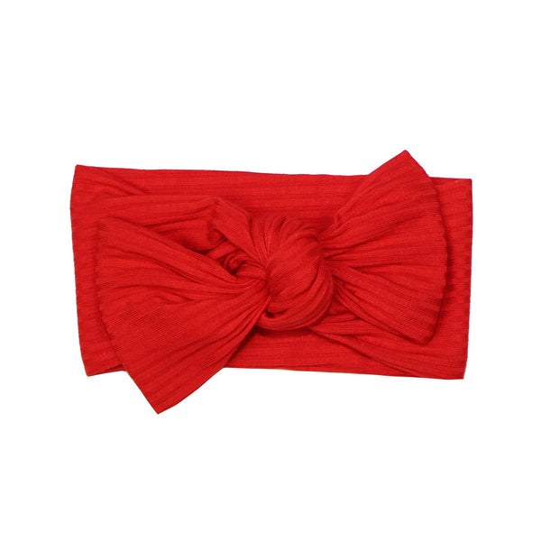 bow-headband-ribbed-red Presley Couture at Sophia's Style-Headbands-1