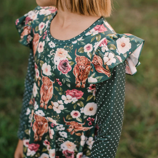 Highland Cow Twirl Dress