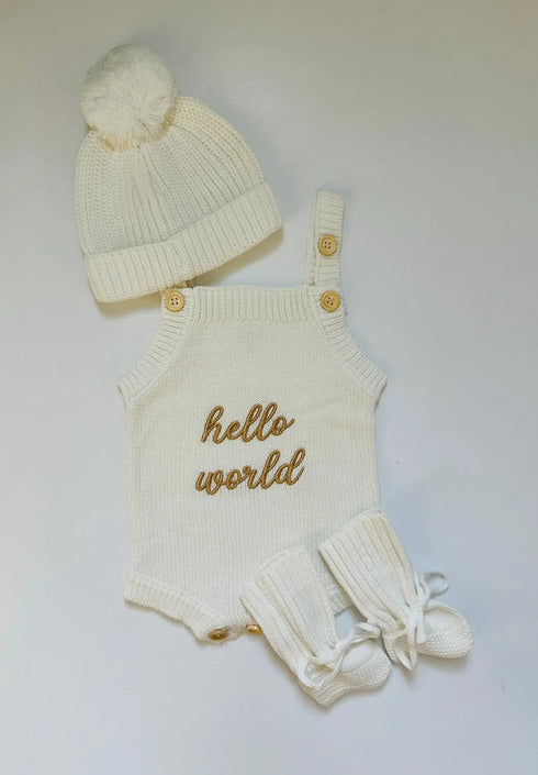 newborn-knit-romper-set-hello-world-little-sister-and-little-brother-embroidered-baby-outfit-with-hat-booties-or-headband-soft-coming-home-outfit-Sophia's Style-2