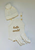 newborn-knit-romper-set-hello-world-little-sister-and-little-brother-embroidered-baby-outfit-with-hat-booties-or-headband-soft-coming-home-outfit-Sophia's Style-2