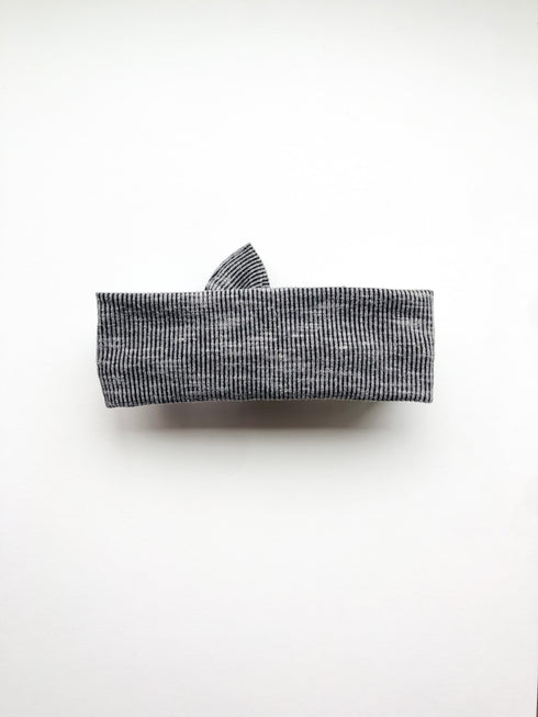black-grey-ribbed-tie-on-headwrap Boosh Baby - Sophia's Style-2