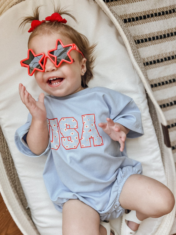 usa-daisy-t-shirt-oversized-romper at Sophia's Style-1