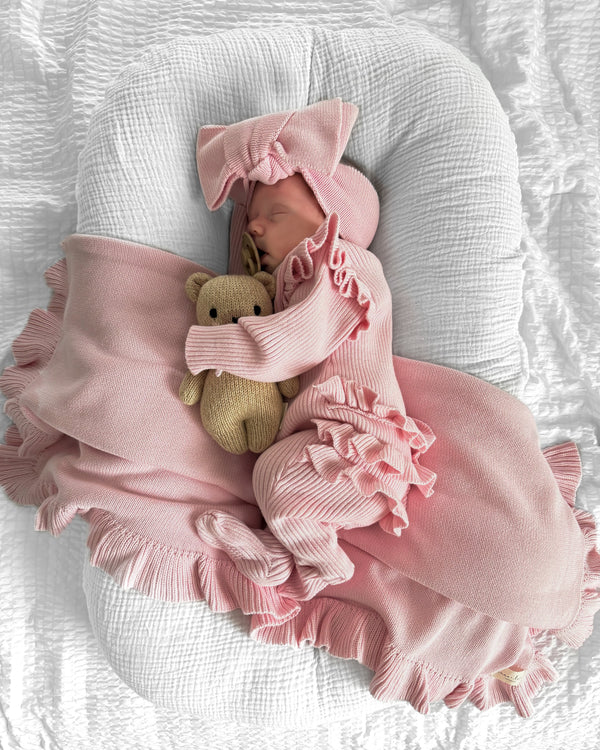 Baby Rib Ruffle Bundle - Powder Pink