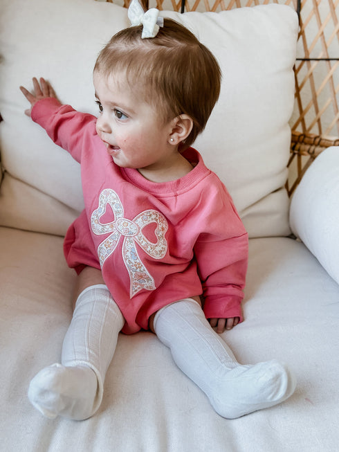 applique-floral-bow-sweatshirt-romper Little Joy Co - Sophia's Style-5