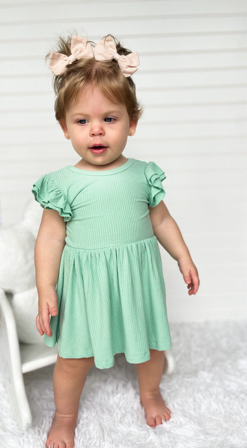 mint-rib-dream-cap-sleeve-bodysuit-dress Dream-Big-Little-Co-pajama-baby-blanket