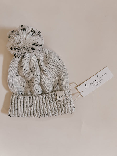 luna-luca-pom-beanie-black-speckle Luna and Luca Newborn Baby Clothes