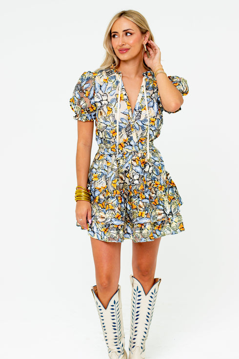 Clementine Elastic Waist Mini Dress - Meadow