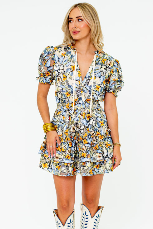 Clementine Elastic Waist Mini Dress - Meadow