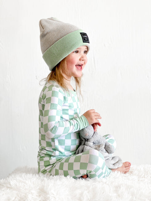 mint-checkers-dream-set Dream-Big-Little-Co-pajama-baby-blanket