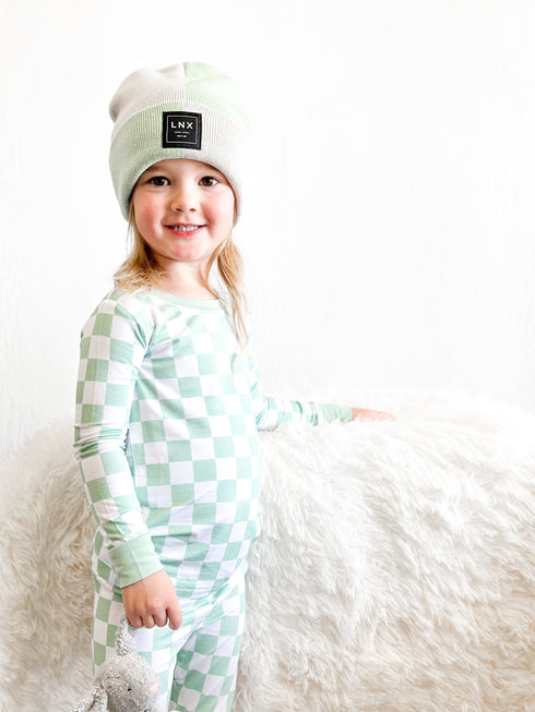 mint-checkers-dream-set Dream-Big-Little-Co-pajama-baby-blanket