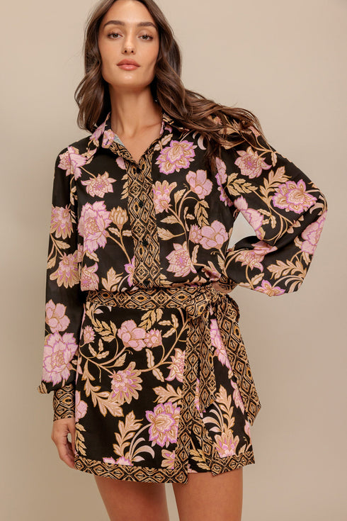 midnight-bloom-woven-skort Flying Tomato-Sophia's Style-6