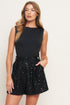 TWINKLE CHIC BLACK TOP AND SEQUIN SHORT ROMPER