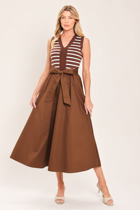 espresso-sailor-sweater-woven-midi-dress-flying-tomato-sophias-style-3