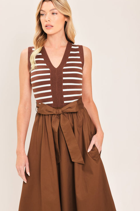 espresso-sailor-sweater-woven-midi-dress-flying-tomato-sophias-style-2