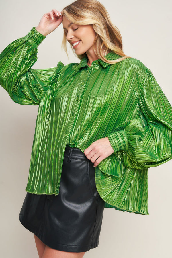 runway-trend-foiled-top Flying Tomato - Sophia's StyleTOPS-1