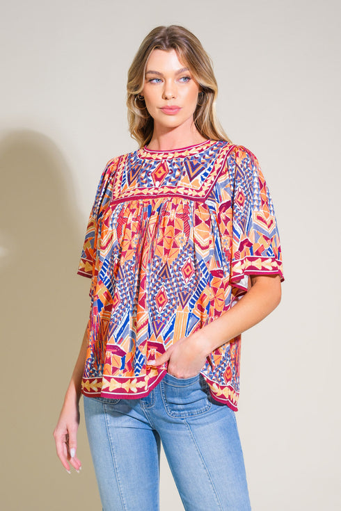 sparkly-energy-woven-top Flying Tomato-Sophia's StyleTOPS-1