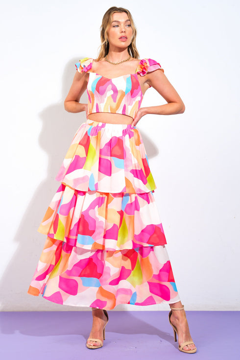 absolute-edge-pink-woven-top-and-skirt Flying Tomato-Sophia's StyleTOPS-1