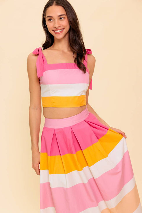the-space-between-pink-woven-top-and-skirt-set Flying Tomato-Sophia's Style-6