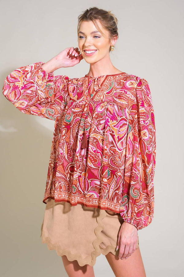 time-after-time-woven-top Flying Tomato-Sophia's StyleTOPS-1