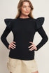 HAPPIEST HERE BLACK KNIT TOP