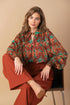 nostalgic-teal-brown-woven-top Flying Tomato-Sophia's StyleTOPS-1
