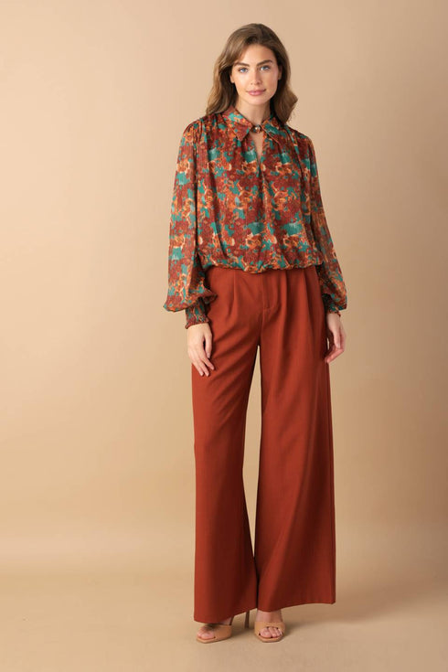 nostalgic-teal-brown-woven-top Flying Tomato-Sophia's Style-5