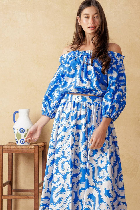 sunset-sashay-blue-top-and-skirt-set Flying Tomato-Sophia's Style-5