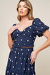 bebe-alert-navy-woven-top Flying Tomato-Sophia's StyleTOPS-1