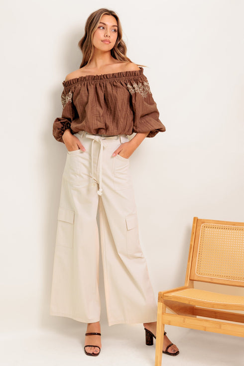 full-speed-ahead-brown-woven-top Flying Tomato-Sophia's Style-3