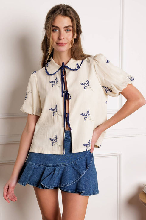 happiness-comes-woven-top Flying Tomato-Sophia's StyleTOPS-1