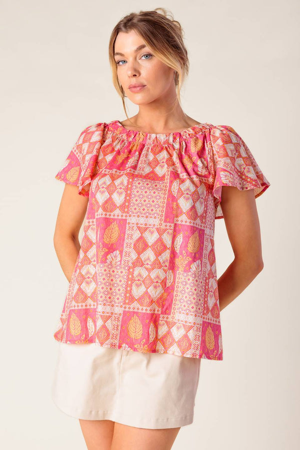 where-to-next-woven-top Flying Tomato-Sophia's StyleTOPS-1