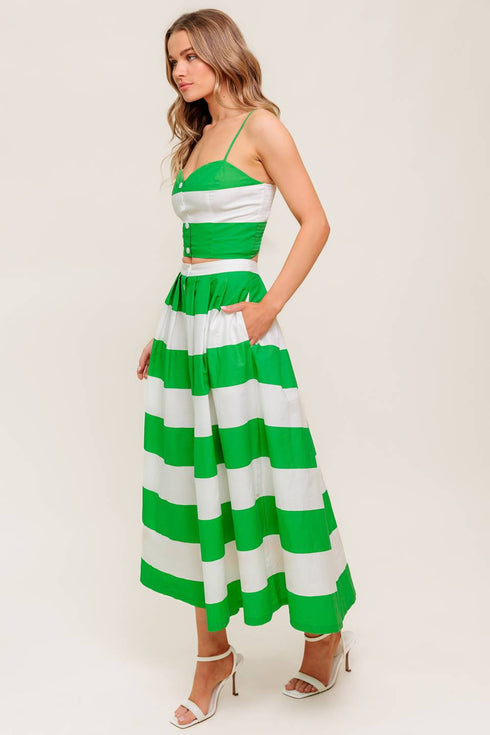 infinite-flare-green-woven-top-and-skirt-set Flying Tomato-Sophia's Style-5