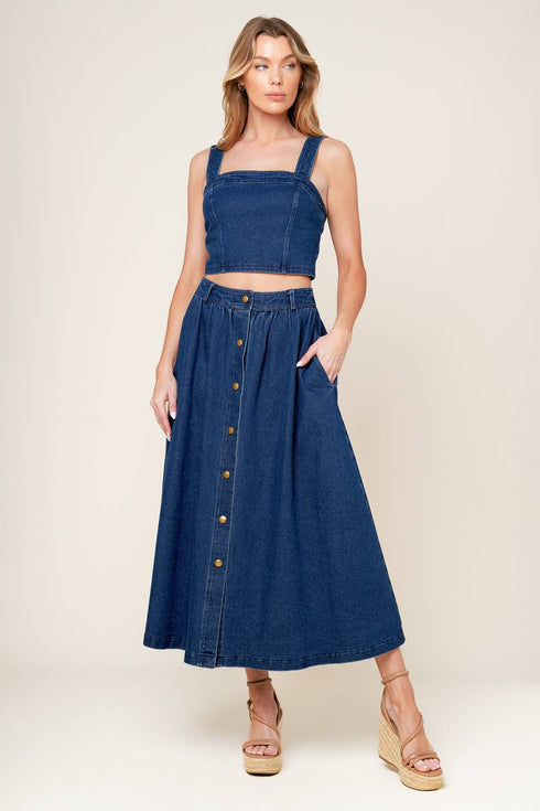 simply-the-vibe-denim-top-and-skirt-set Flying Tomato-Sophia's StyleTOPS-1