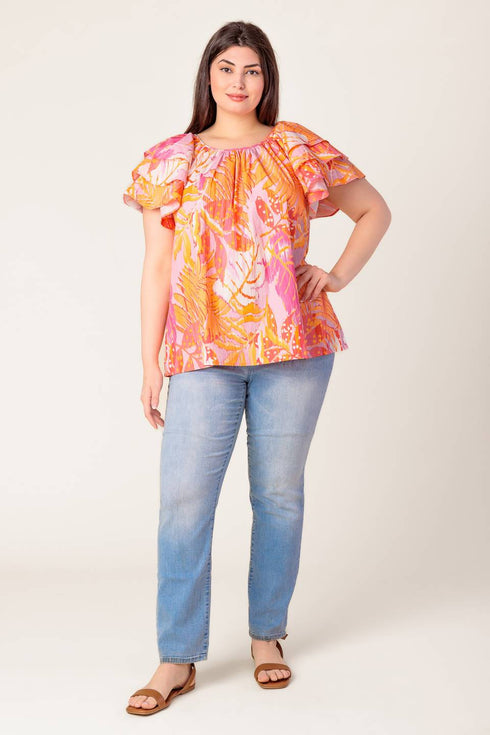 evening-glow-pink-woven-top Flying Tomato-Sophia's Style-14