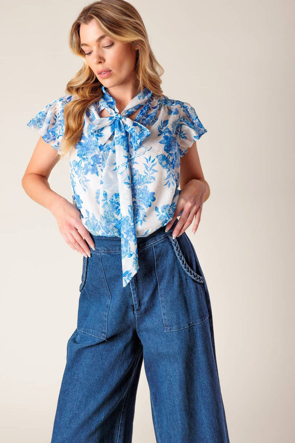 beauty-icon-woven-top Flying Tomato-Sophia's StyleTOPS-1