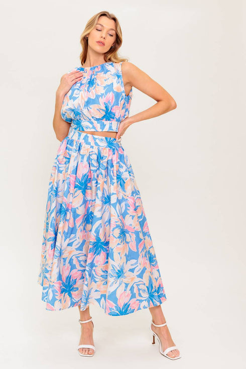 golden-hour-harmony-woven-top-and-skirt-set Flying Tomato-Sophia's StyleTOPS-1