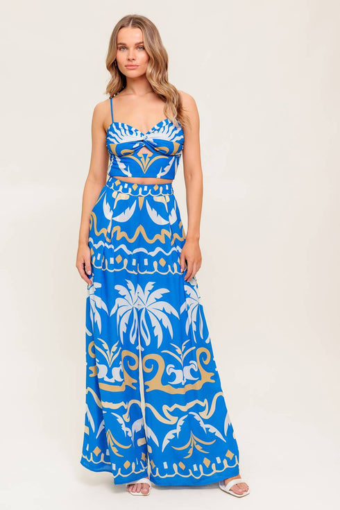 evening-blue-woven-crop-top-and-pant-set Flying Tomato-Sophia's Style-3