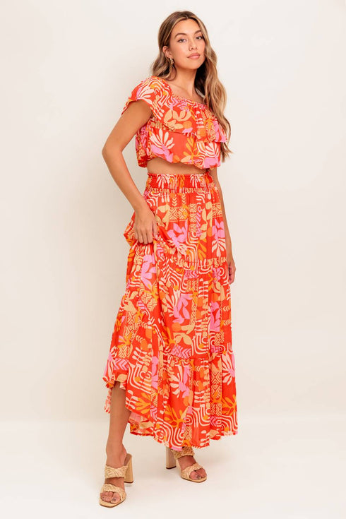 faint-sunbeam-red-woven-top-and-skirt-set Flying Tomato-Sophia's Style-5