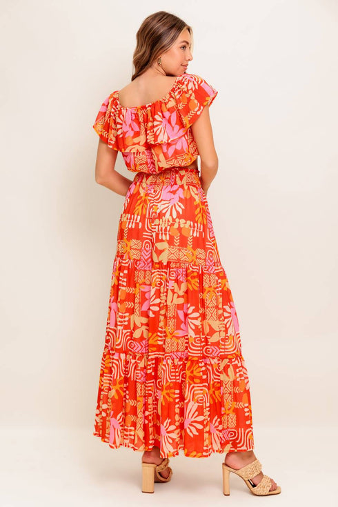 faint-sunbeam-red-woven-top-and-skirt-set Flying Tomato-Sophia's Style-7