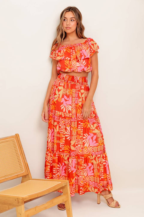 faint-sunbeam-red-woven-top-and-skirt-set Flying Tomato-Sophia's Style-8