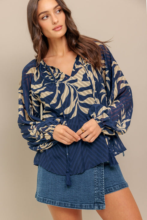 midnight-walk-woven-top Flying Tomato-Sophia's StyleTOPS-1