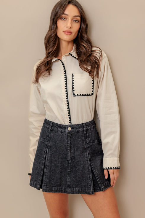 mono-edge-woven-top Flying Tomato-Sophia's Style-2