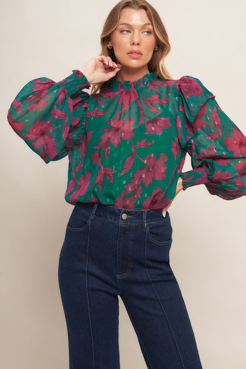 poetic-garden-woven-top Flying Tomato - Sophia's Style-6