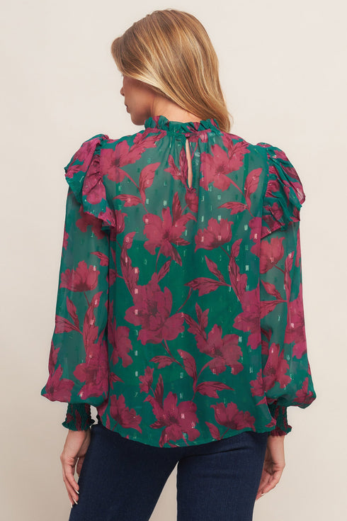 poetic-garden-woven-top Flying Tomato - Sophia's Style-7