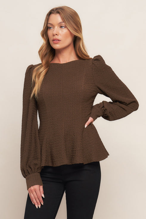 coffee-date-brown-woven-top Flying Tomato - Sophia's Style-3
