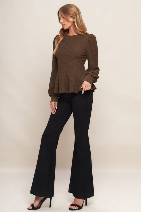 coffee-date-brown-woven-top Flying Tomato - Sophia's Style-5