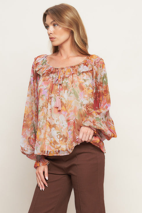 soft-floral-rust-woven-top Flying Tomato - Sophia's Style-6